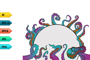 Vector sketch octopus tentacles