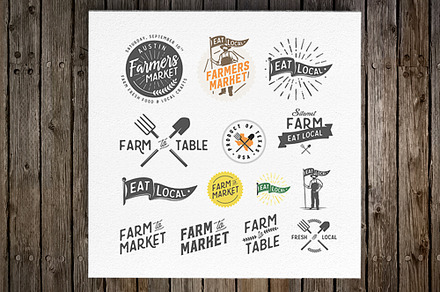 Vintage farming design elements
