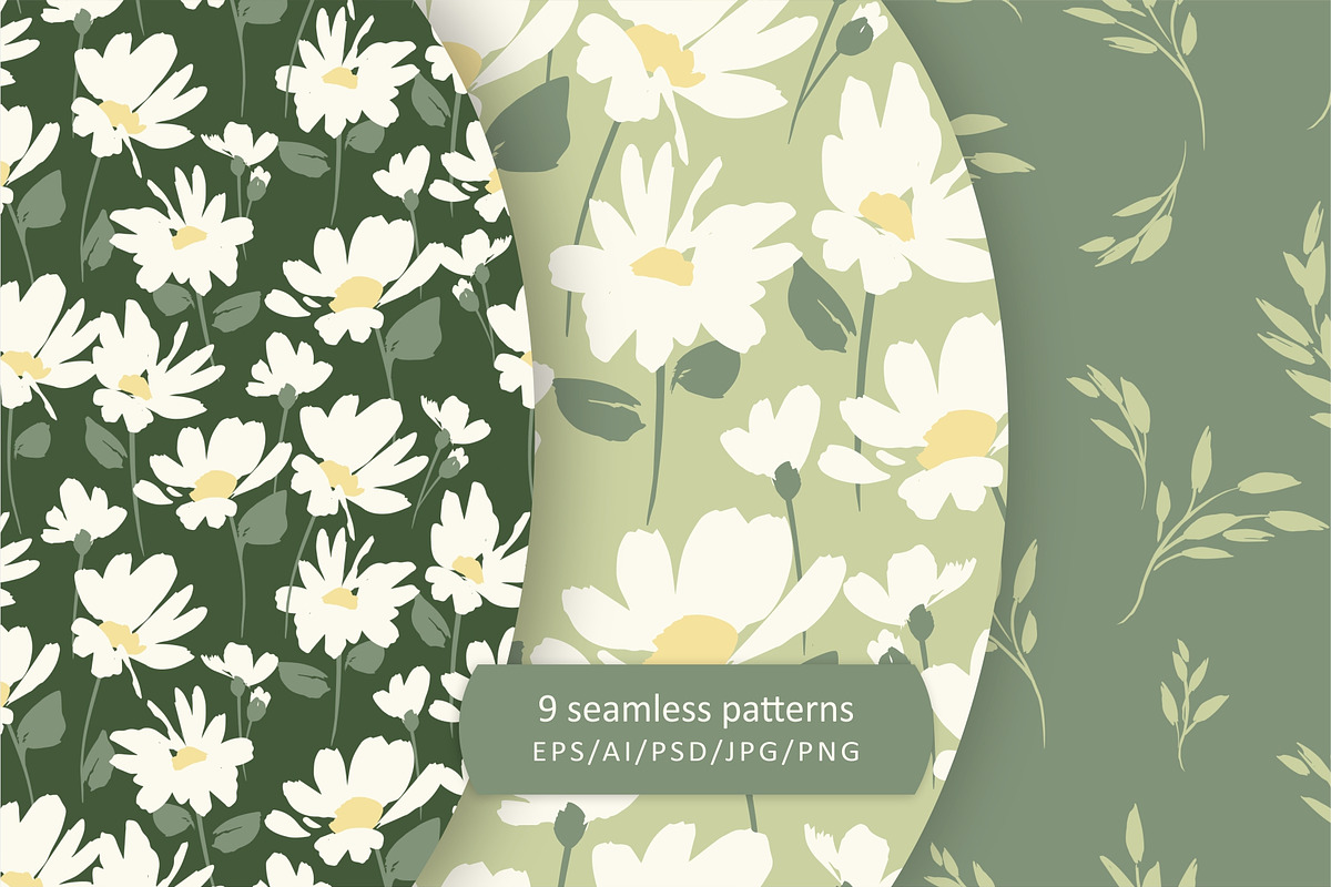 Cute Daisies. Seamless patterns, a Pattern Graphic by Nadia Grapes (Photo 3 of 7)