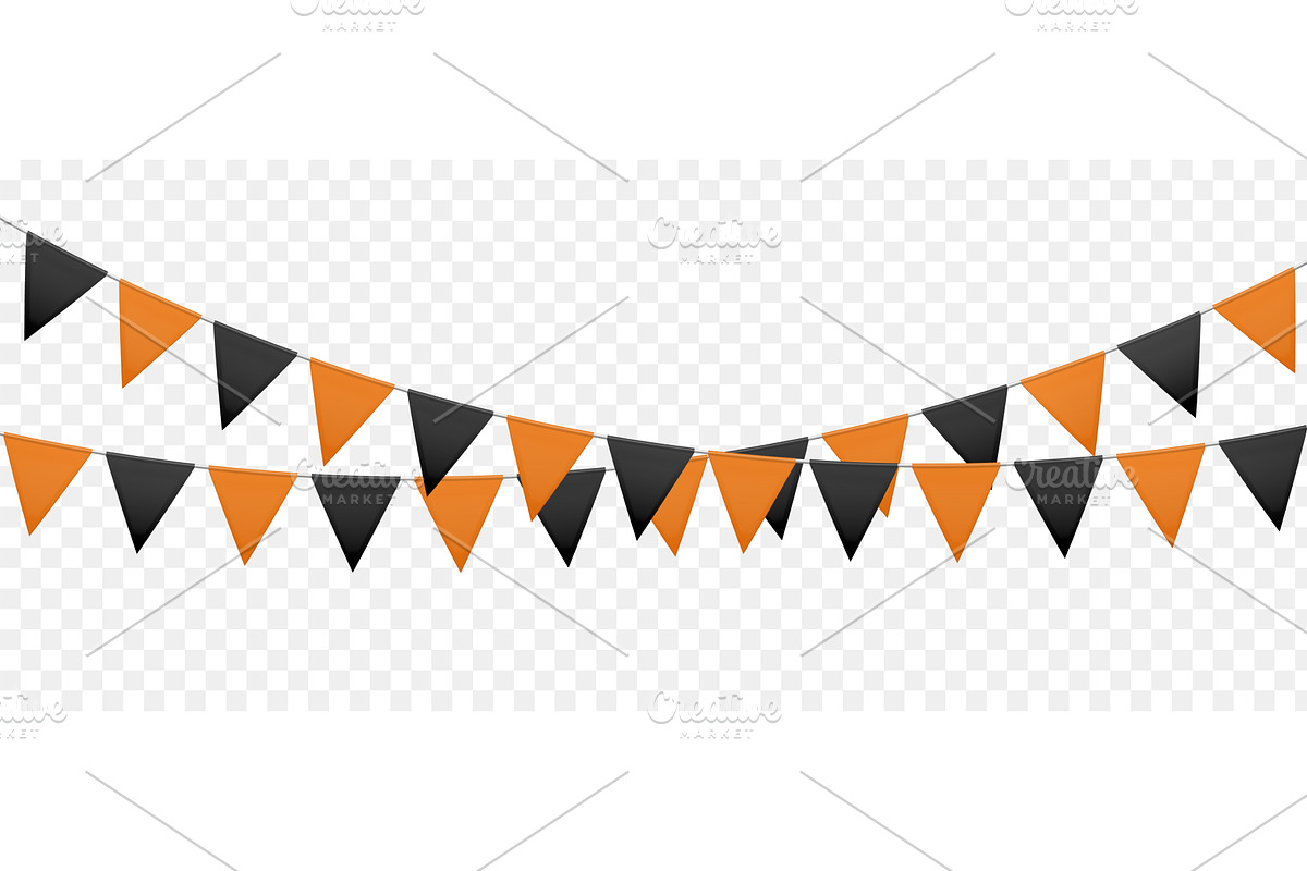 Halloween bunting flags. Festive, an Object Illustration by Frogella