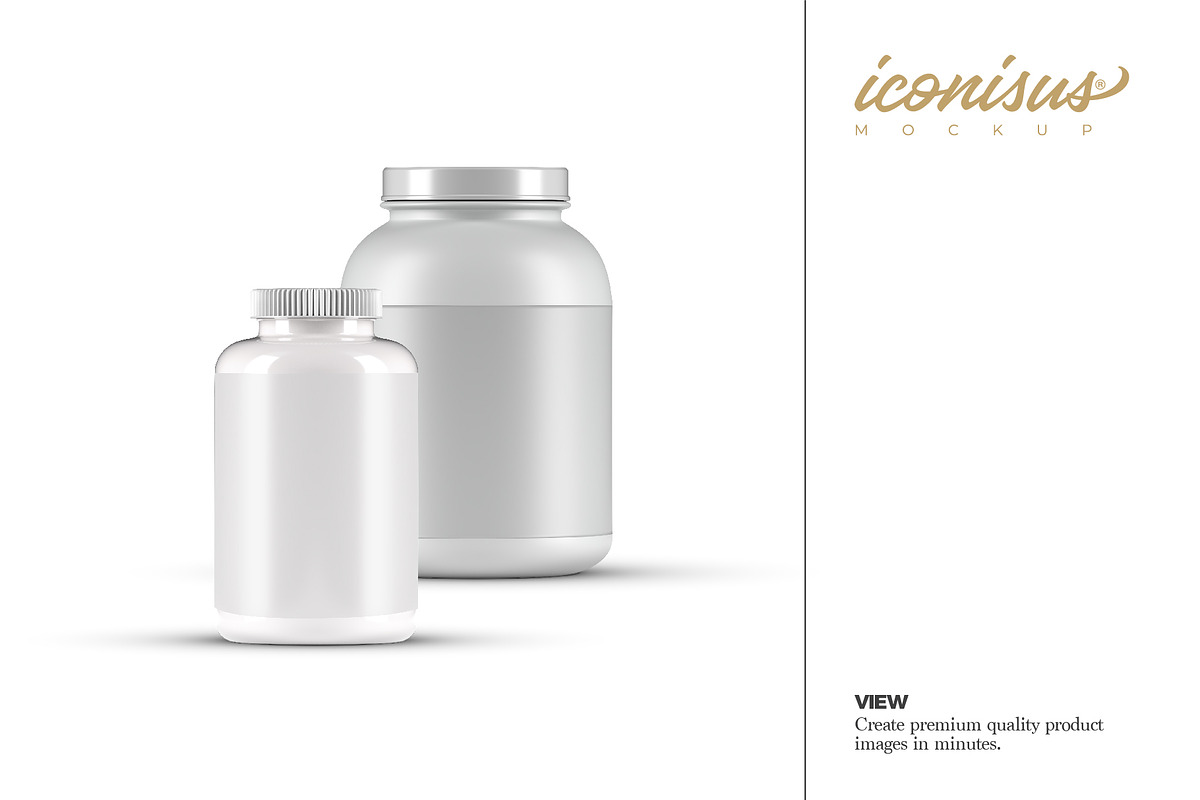 Protein Jars Mockups Template, a Cups & Container Mockup by iconisusmockup (Photo 5 of 5)