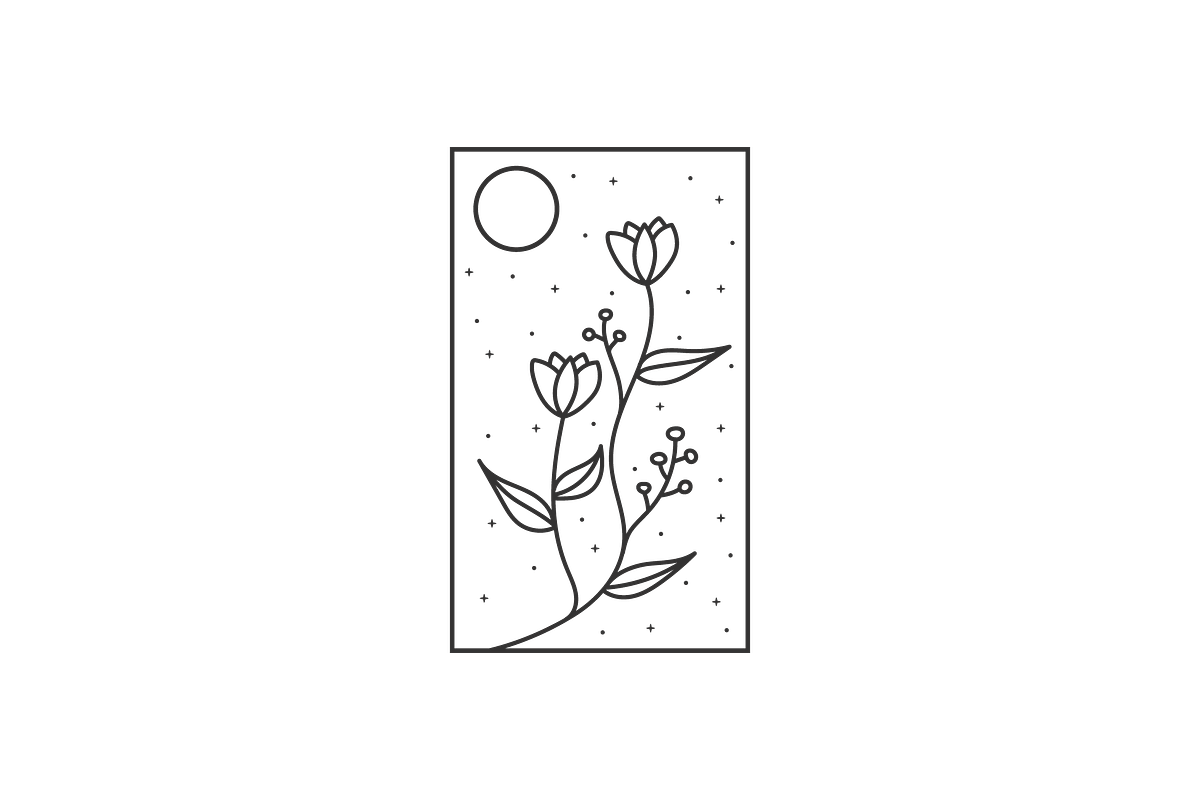 Minimalist Flowers Simple Line Art, a Branding & Logo Template by PrastHF (Photo 1 of 2)