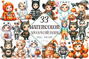 Autumn Spooky Cute Baby Clipart, a Graphic by designcity5 (Thumbnail 1 of 5)
