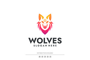 Modern Gradient Wolves Logo Design, a Branding & Logo Template by Artnivora.Std
