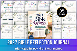 2027 Bible Reflection Journal Kdp, a Stationery Template by Mustafiz