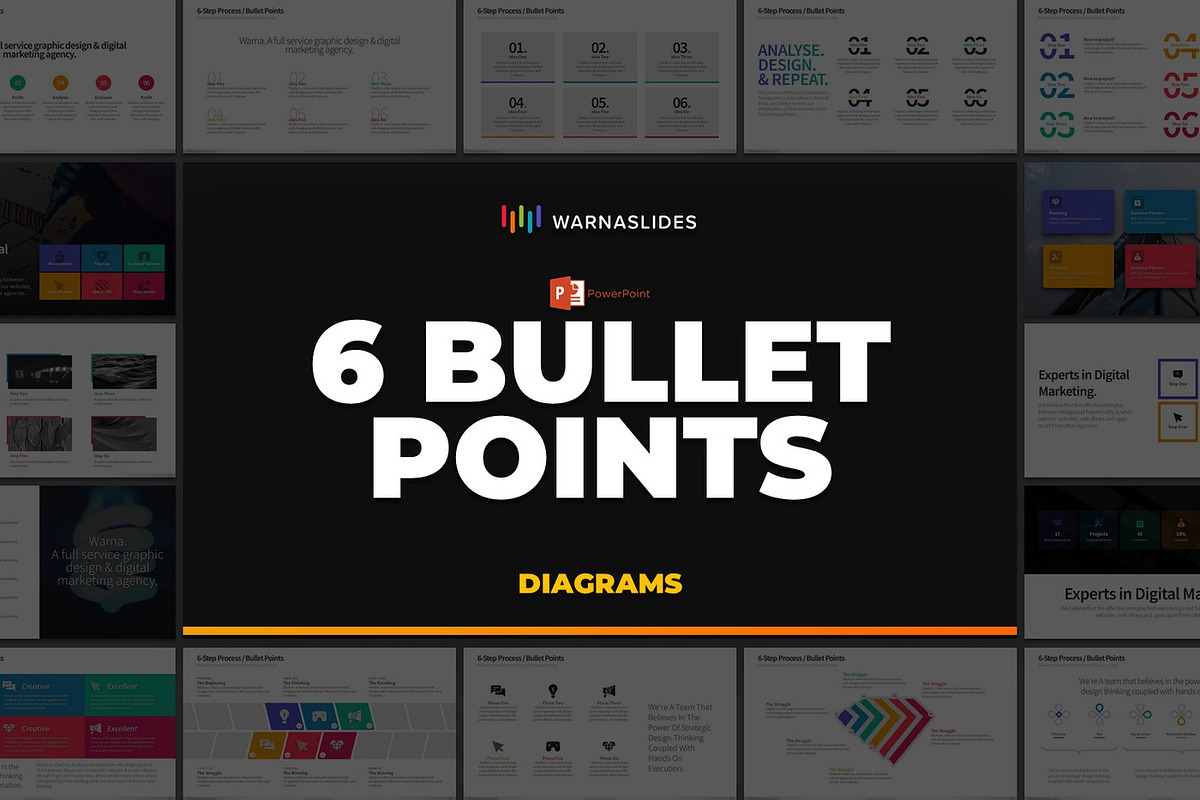 6 Bullet Points PowerPoint Templates, a Presentation Template by Warna Works (Photo 2 of 18)