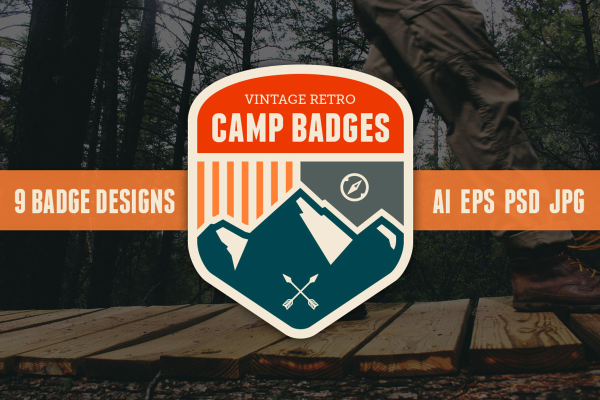 Retro Camp Badges