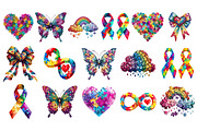 Watercolor Autism Awareness Clipart, a Healthcare Illustration by InkyQueenArt (Thumbnail 4 of 5)