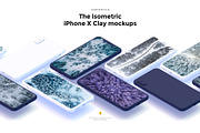 The isometric iPhone X Clay mockups, an iPhone Mockup by 360 Mockups (Thumbnail 2 of 8)