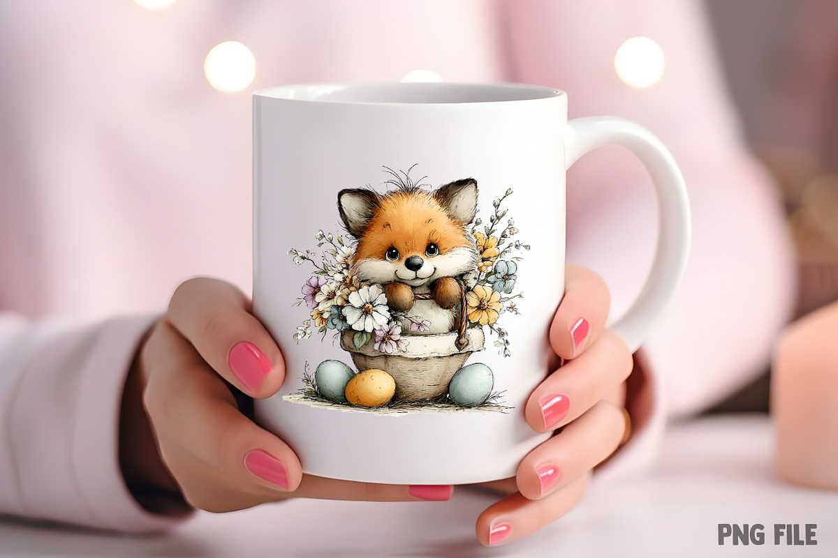 Whimsical Funny Easter Fox Clipart, an Illustration by Craft Nest (Photo 8 of 11)