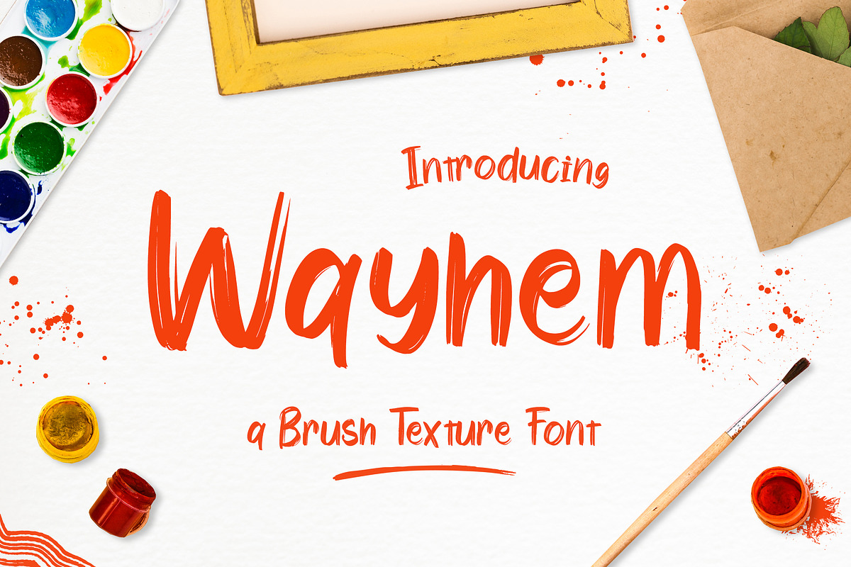 Wayhem - Brush Texture Font, a Font by Typefactoryco (Photo 1 of 9)