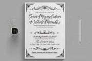 Vintage Wedding Invitation Card, a Stationery Template by MightyDesign (Thumbnail 1 of 8)