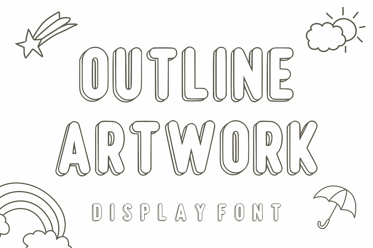 Outline Artwork, a Font by Limited.studio (Photo 1 of 6)