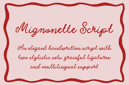 Mignonette Script Font, a Font by Lanastace
