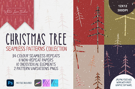 Christmas Tree Seamless Patterns
