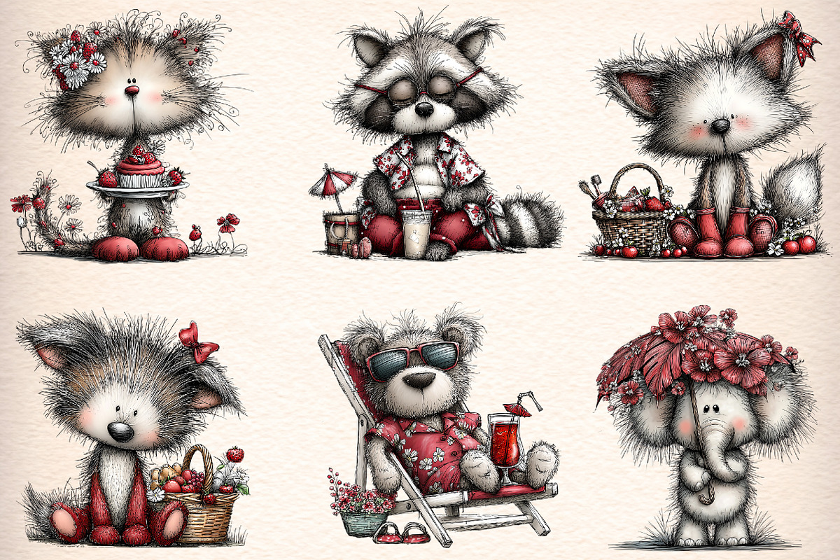 Whimsical Summer Animal Clipart, an Illustration by Digital Artistic99 (Photo 2 of 11)