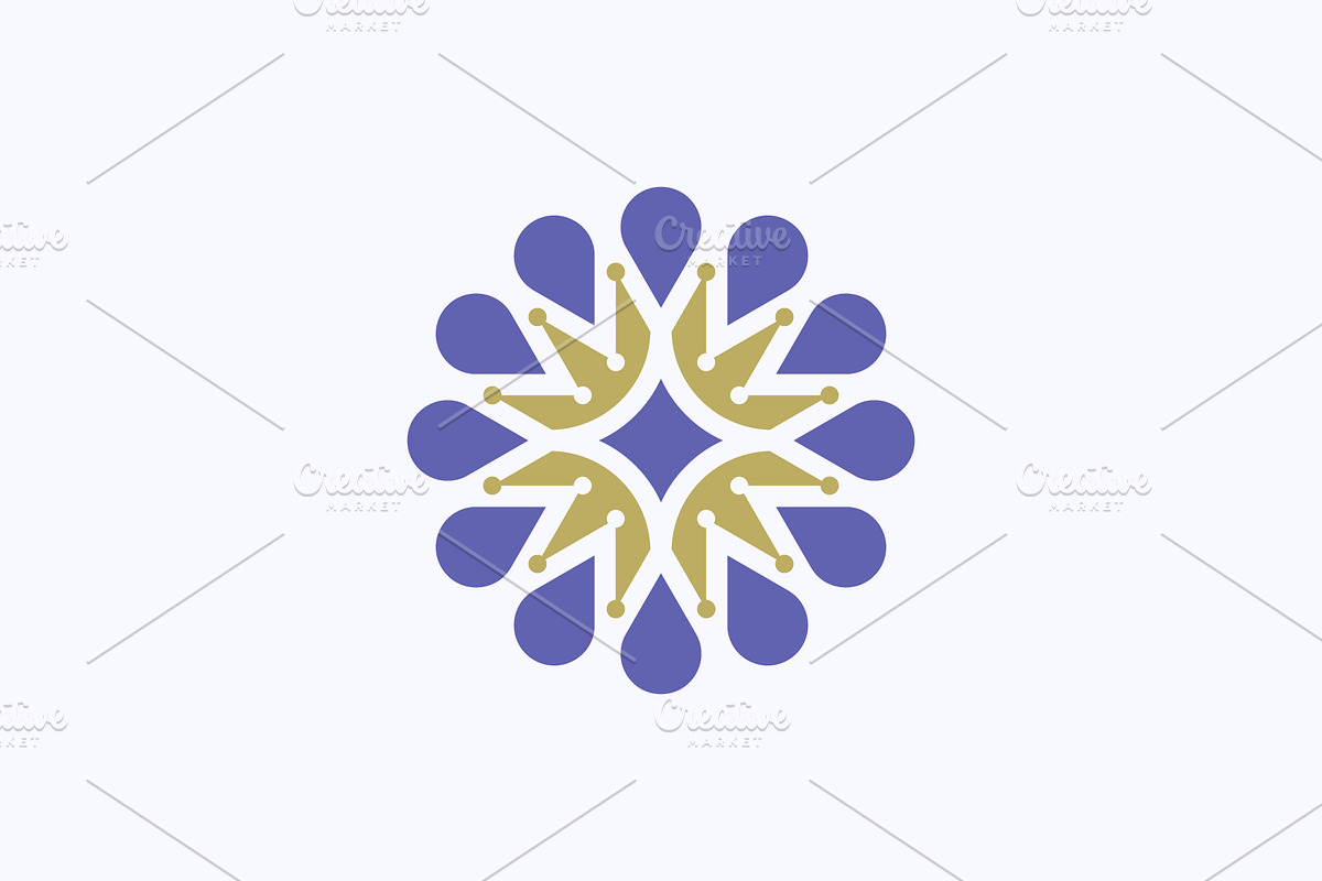 modern sunflower crown star logo, a Branding & Logo Template by Rasagama Studio