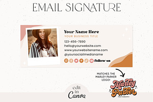 Editable Retro Email Signature Canva