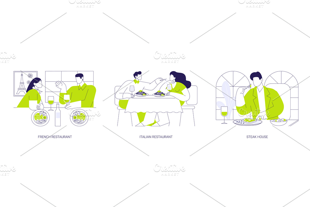 Dinner out isolated cartoon vector, a Person Illustration by Visual Generation
