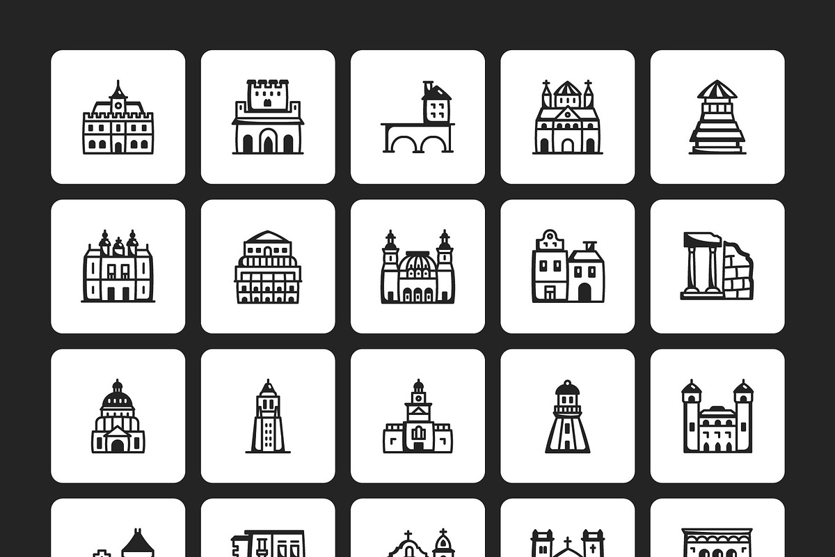 European landmark Icons, an Outline Icon by Prosymbols (Photo 8 of 8)
