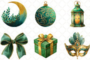 Emerald Nights Green Gold New Year, an Illustration by Black Bird Studio (Thumbnail 6 of 6)
