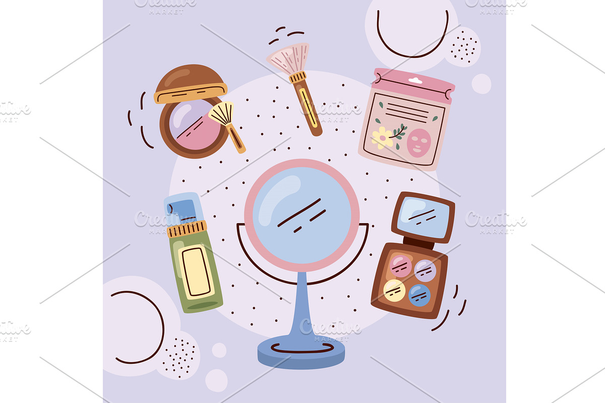 korean cosmetics designs, an Object Illustration by studiogstock