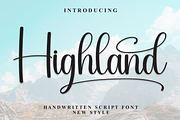 Highland | Script Font, a Handwritten Font by Scratchones (Thumbnail 1 of 9)