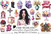 Watercolor Chic to Death Clipart, an Illustration by Designking (Thumbnail 1 of 5)