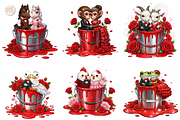 Cute Valentine Animals PNG Clipart, an Animal Illustration by KennedyStudio (Thumbnail 3 of 5)