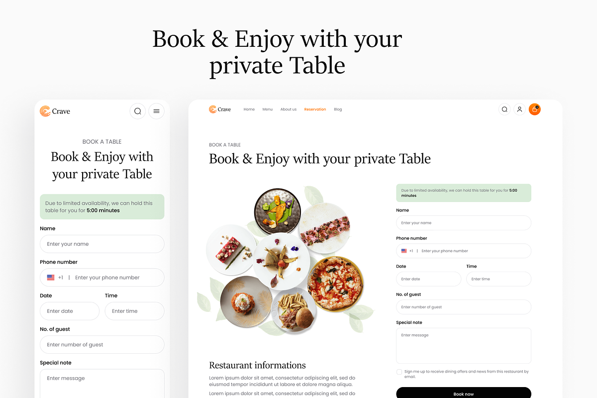 Crave: Food Website Uikit for Figma, an UI Kit Template by Fluttertop (Photo 6 of 8)