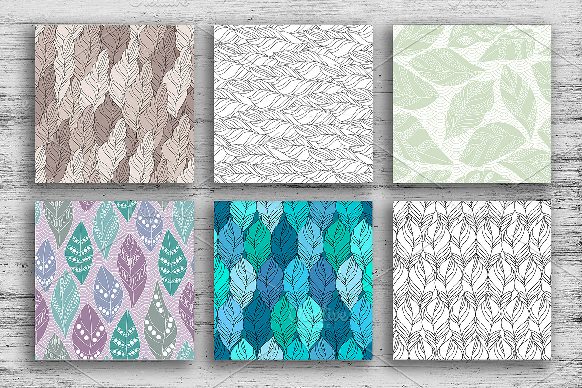 Graphic Foliage seamless patterns, a Pattern Graphic by Retro Graphic Box (Photo 3 of 7)