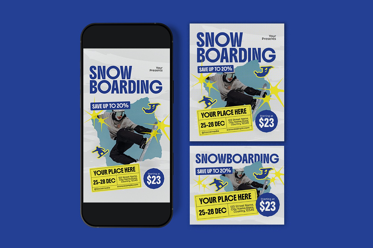 Snowboarding Flyer, a Flyer Template by graphicook (Photo 3 of 3)