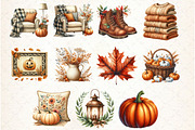 Watercolor Cozy Autumn Clipart, an Illustration by Libby Wishes (Thumbnail 4 of 9)