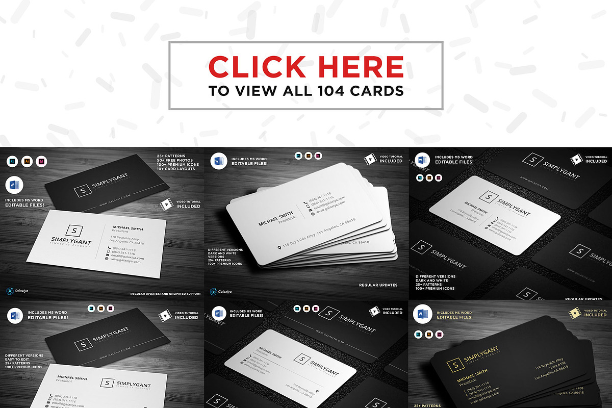 104 Business Cards Bundle (ON SALE), a Business Card Template by Galaxiya (Photo 2 of 7)
