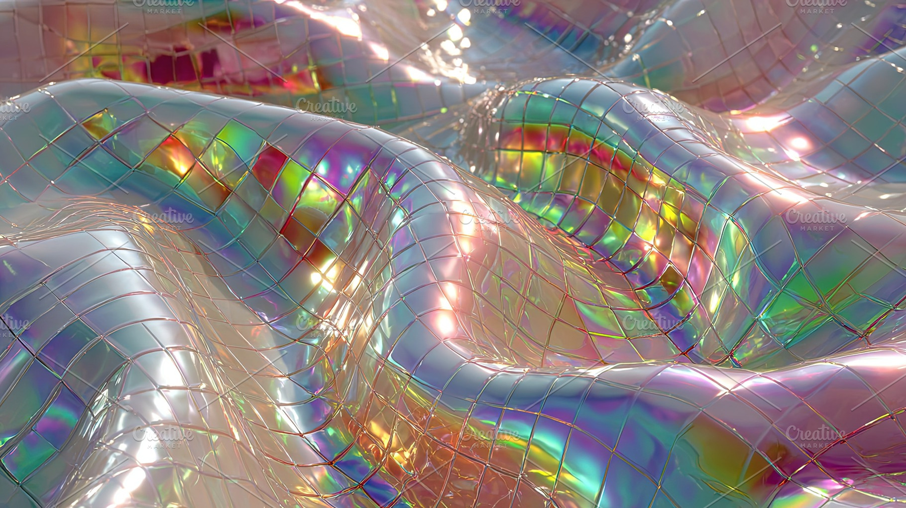 Iridescent Wavy Surface, an Abstract Photo by Ales Munt