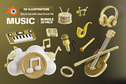 Music 3D Icon Pack, an Object 3D Model by Tempcraft (Thumbnail 1 of 5)