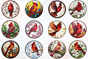 Round Stained Glass 4th of July Png, an Illustration by RobertsArt (Thumbnail 2 of 7)