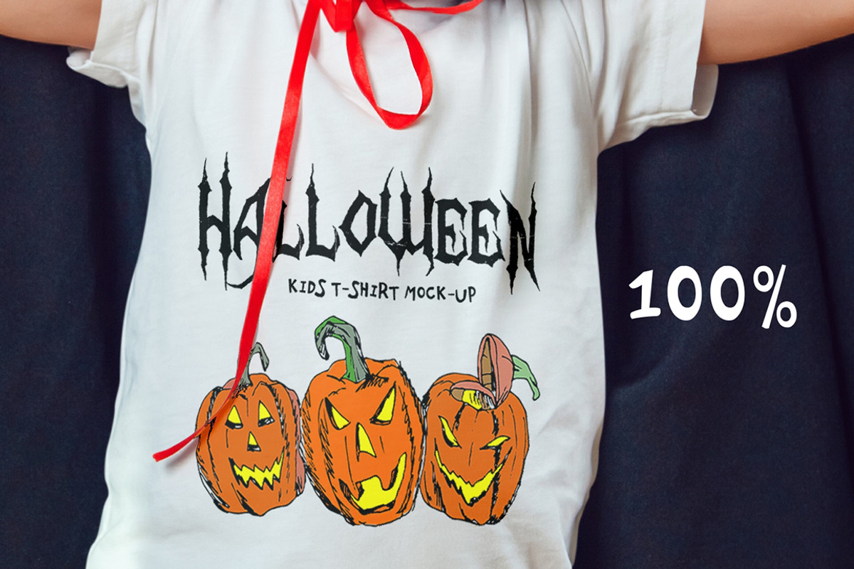 Halloween Kids T-Shirt Mock-Up, a Shirt Mockup by Freeman Studio (Photo 4 of 19)