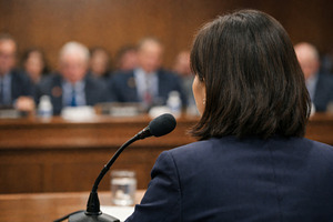 Female speaker addressing formal aud, a Photo by Dvoevnore photos