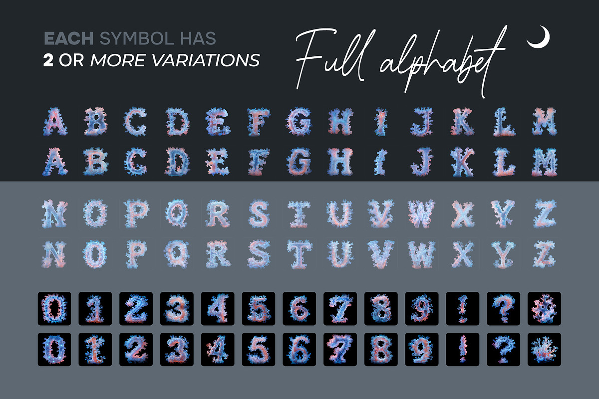 Luminescent Corals Letters Overlays, a Symbol Font by PhotoSpirit (Photo 3 of 8)