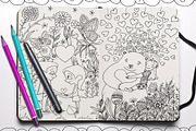 Love love love coloring book*, an Illustration by MiraBell (Thumbnail 4 of 4)