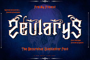Zeularys - Decorative Blackletter, a Blackletter Font by Dhabee