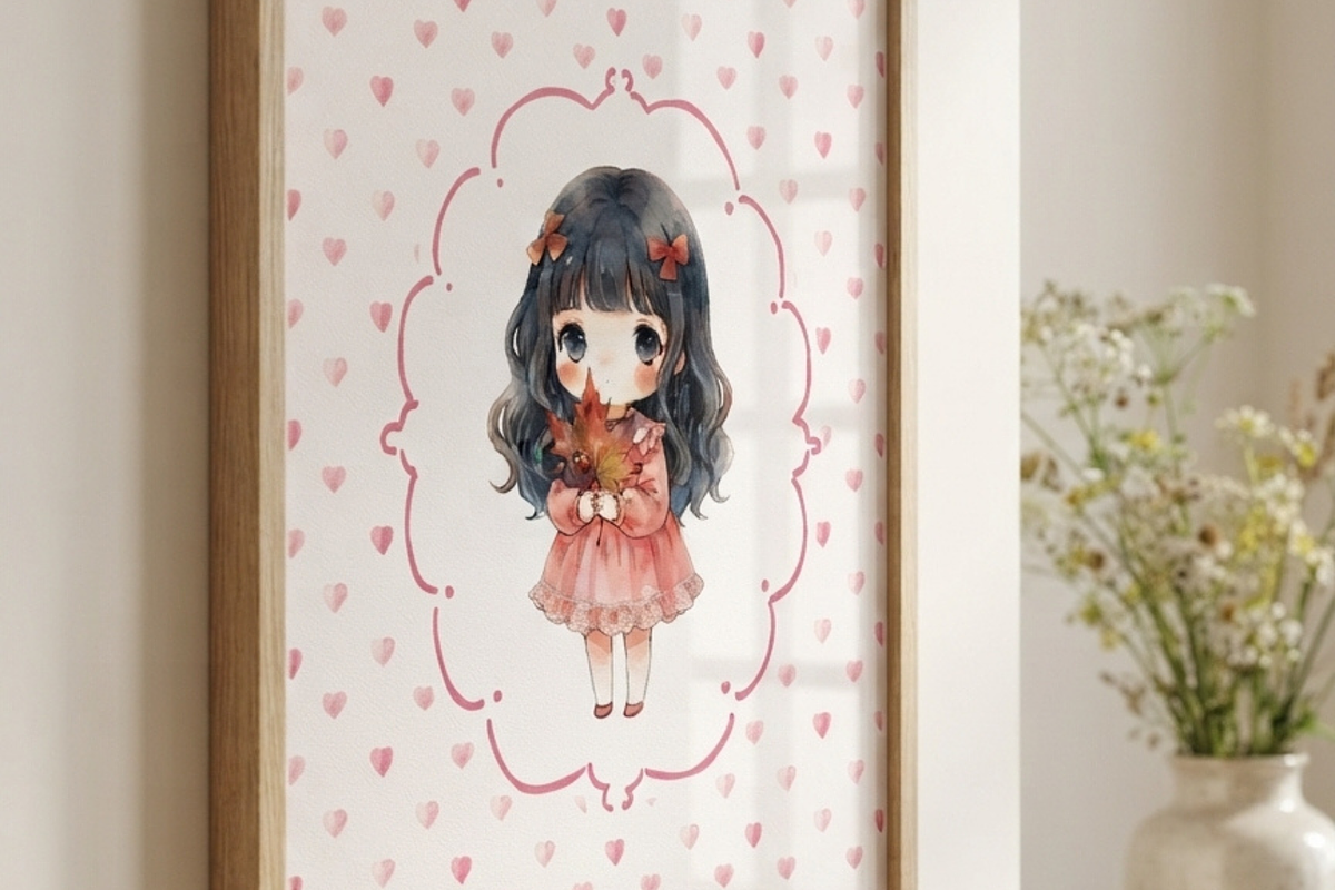 Set of 6 Whimsical girls Wall Decor, a Decorative Illustration by Pink_bloom (Photo 6 of 10)