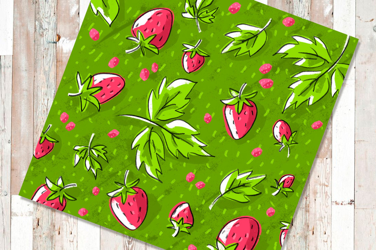 Strawberry seamless pattern, a Pattern Graphic by Melniklenart (Photo 3 of 3)