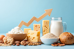 Dairy and grains with upward trend, a Food & Drink Photo by AlyaAnd