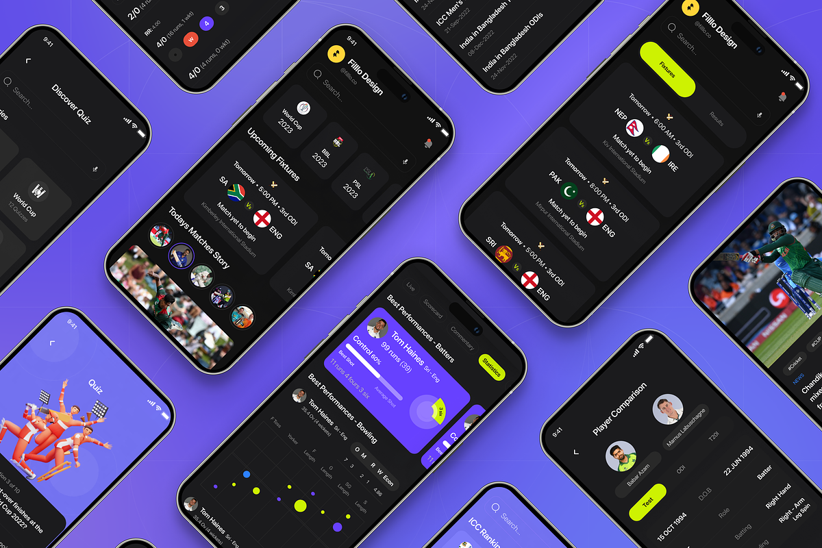 Filllo - Cricket live Score UI Kit, an UI Kit Template by floxui (Photo 8 of 8)