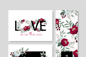 Floral cards template set