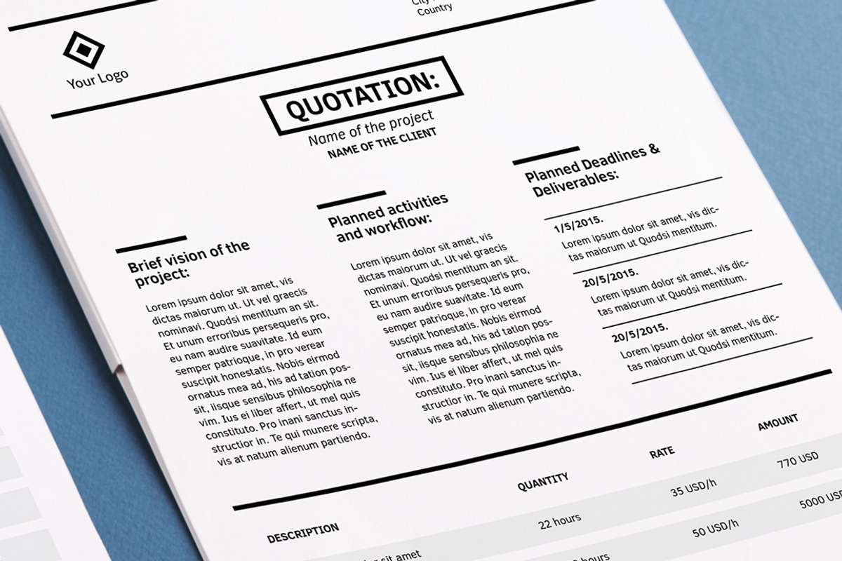 Invoicing Template (InDesign), a Stationery Template by Design Shop (Photo 4 of 5)