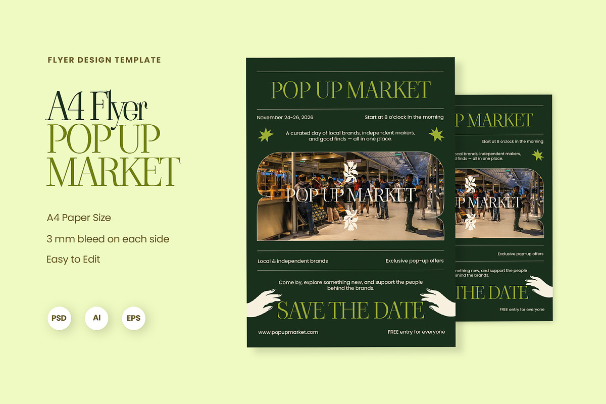 Pop Up Market - Flyer, a Flyer Template by Fannan Studio (Photo 1 of 2)