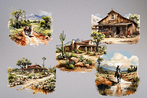 Wild Wild West Clipart Bundle